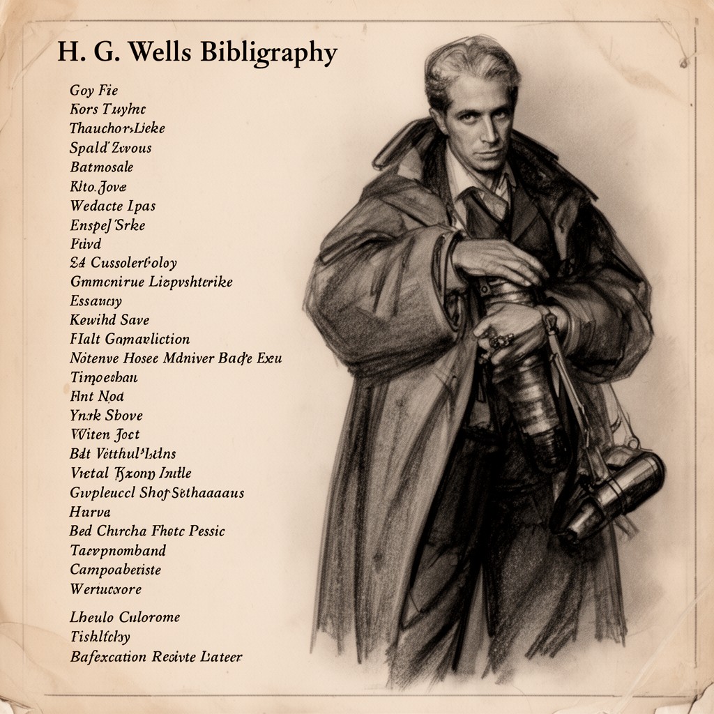 AI-generated illustration of H. G. Wells bibliography