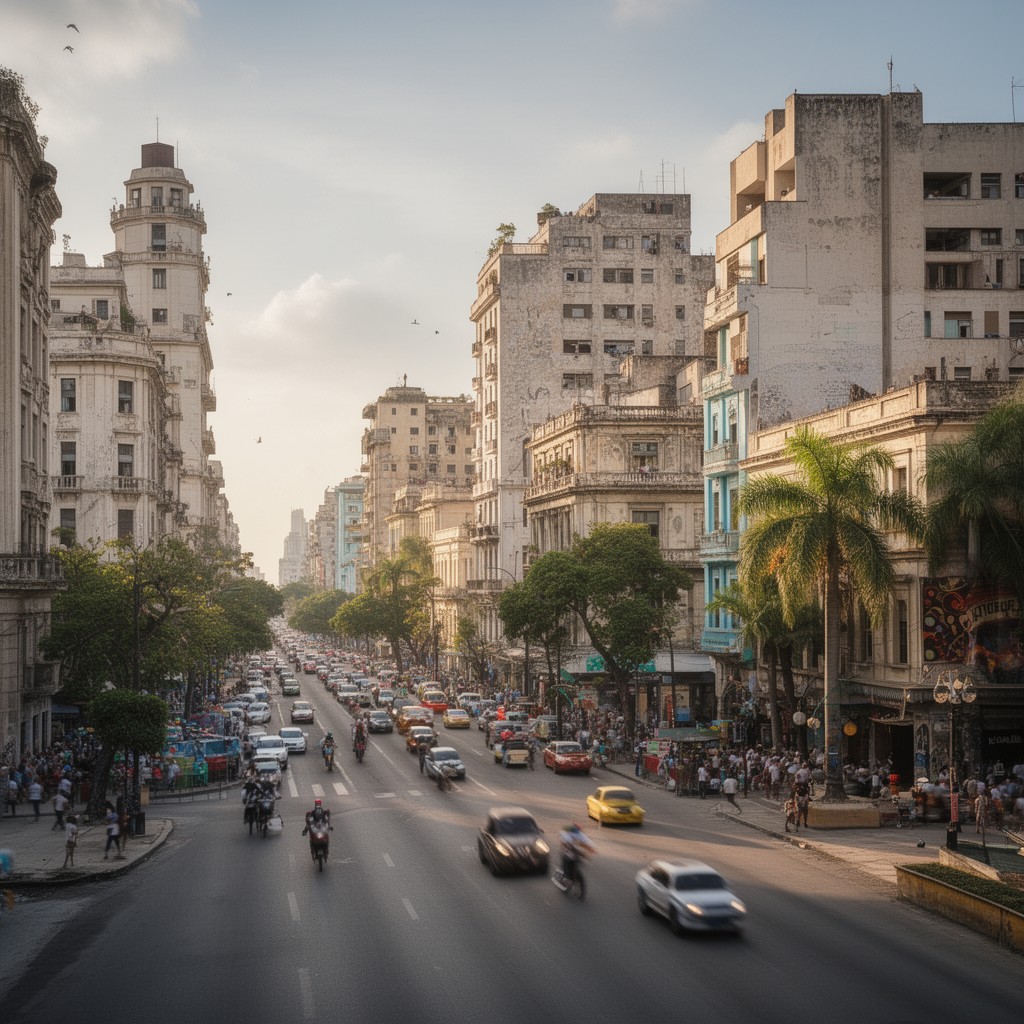 AI-generated illustration of Vedado district of Havana