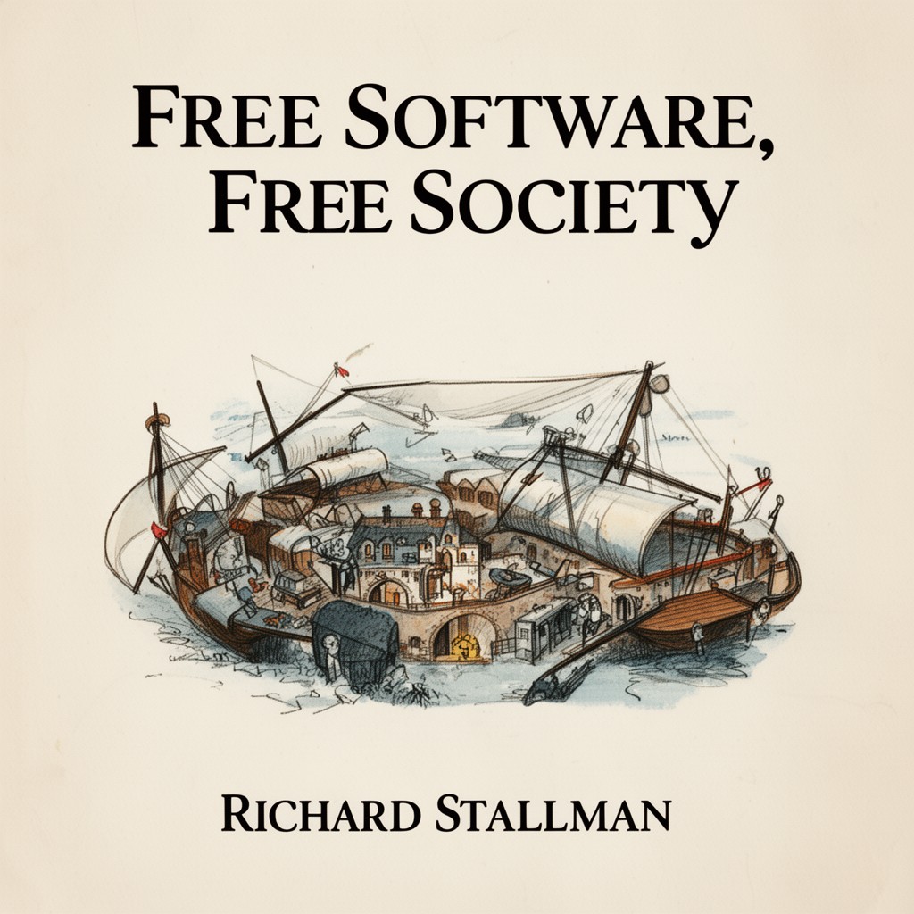 AI-generated illustration of Free Software, Free Society
