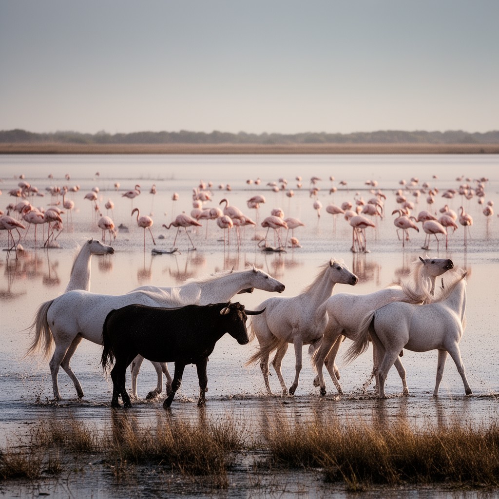 AI-generated illustration of Camargue