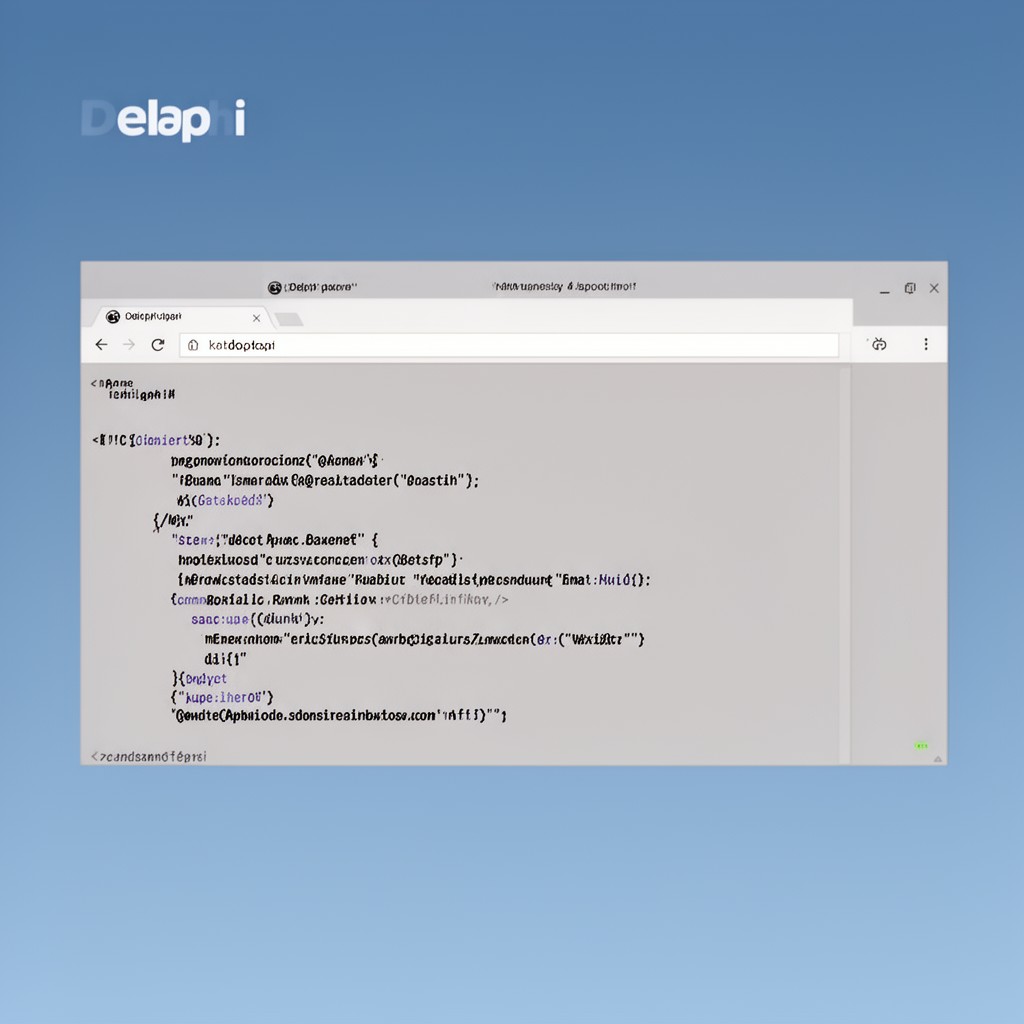 AI-generated illustration of Delphi (programming language)