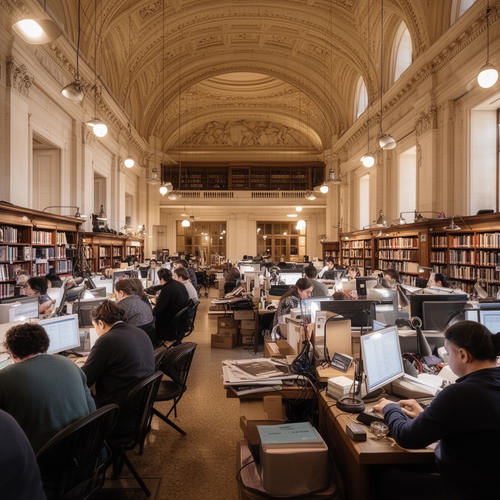 AI-generated illustration of Library of Congress catalogers