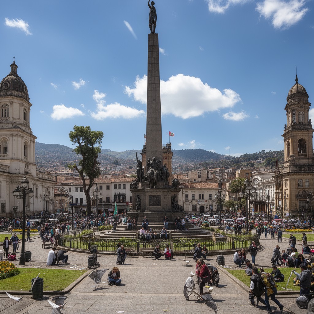 AI-generated illustration of Plaza de Bolívar