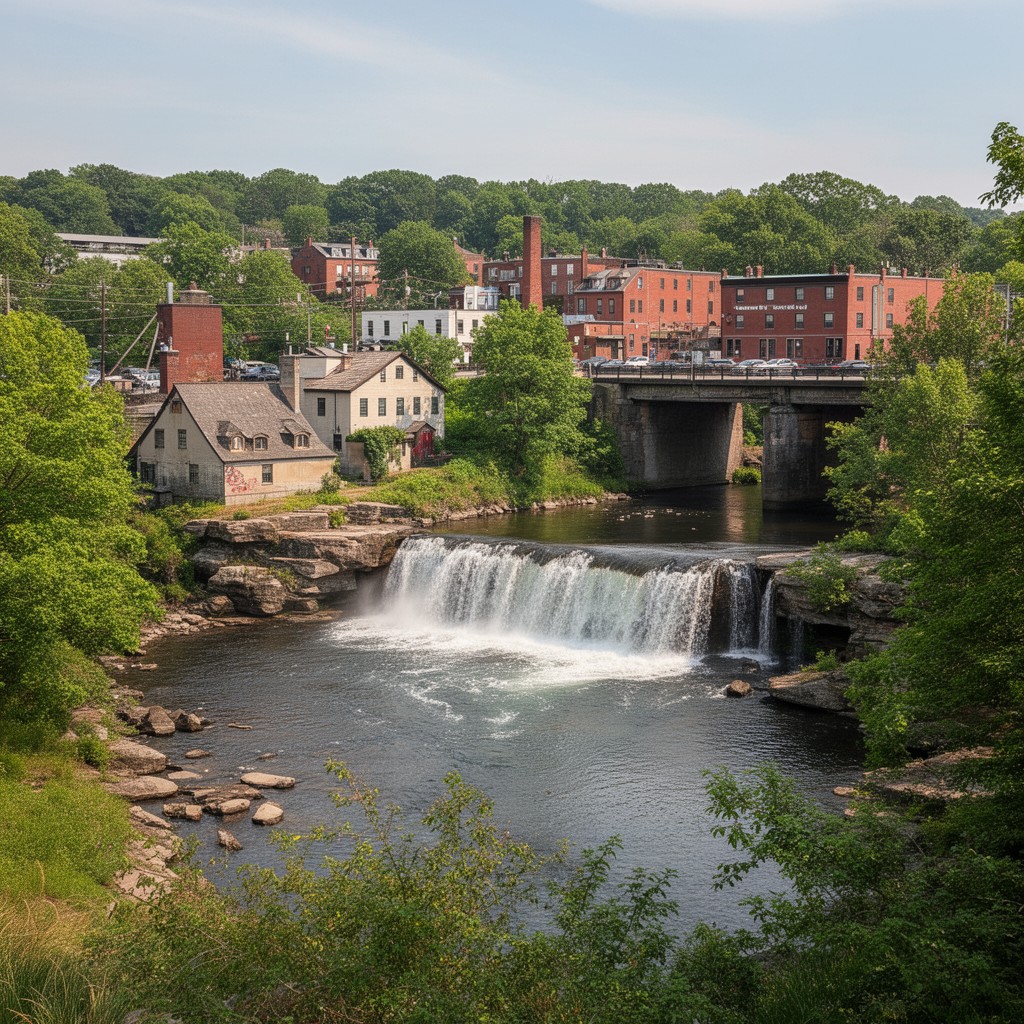 AI-generated illustration of Upper Falls, Newton