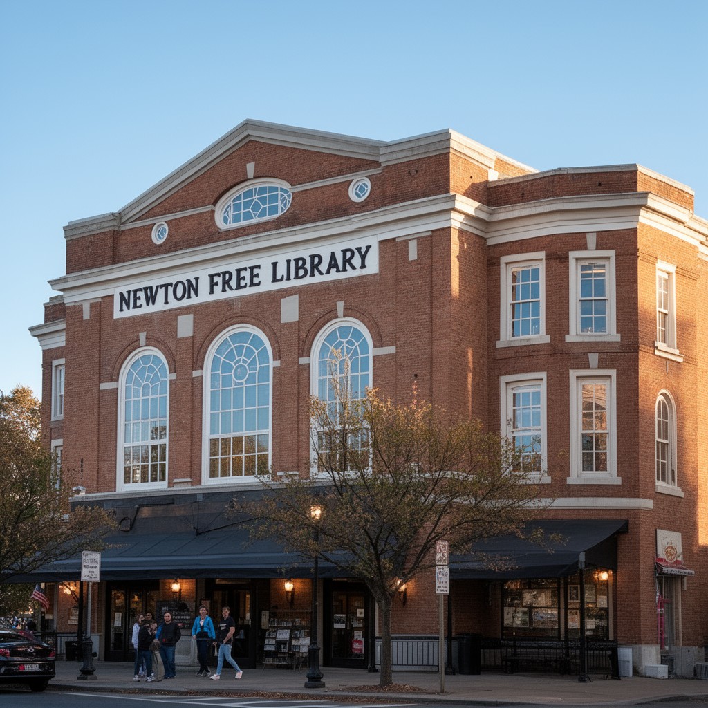 AI-generated illustration of Newton Free Library