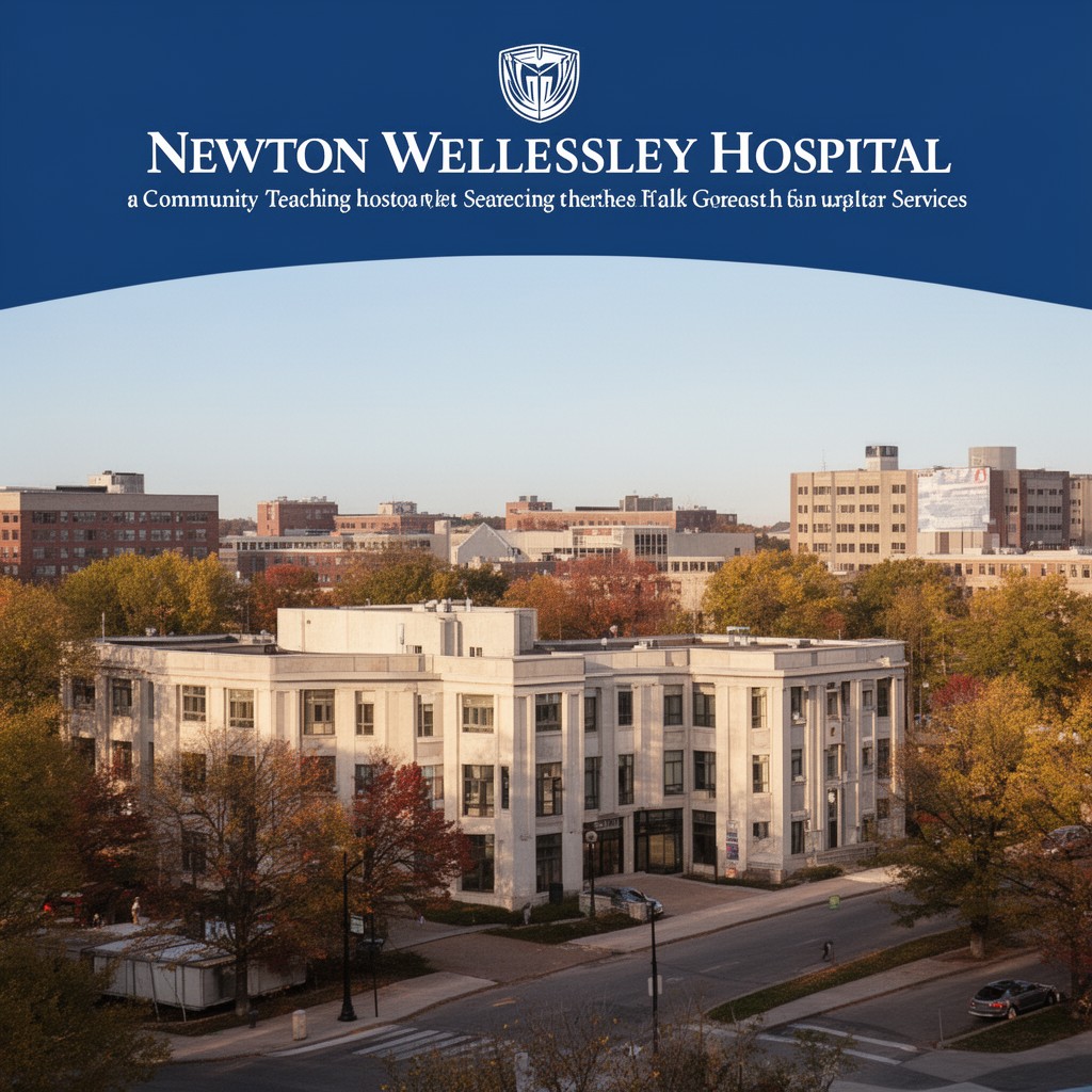 AI-generated illustration of Newton-Wellesley Hospital