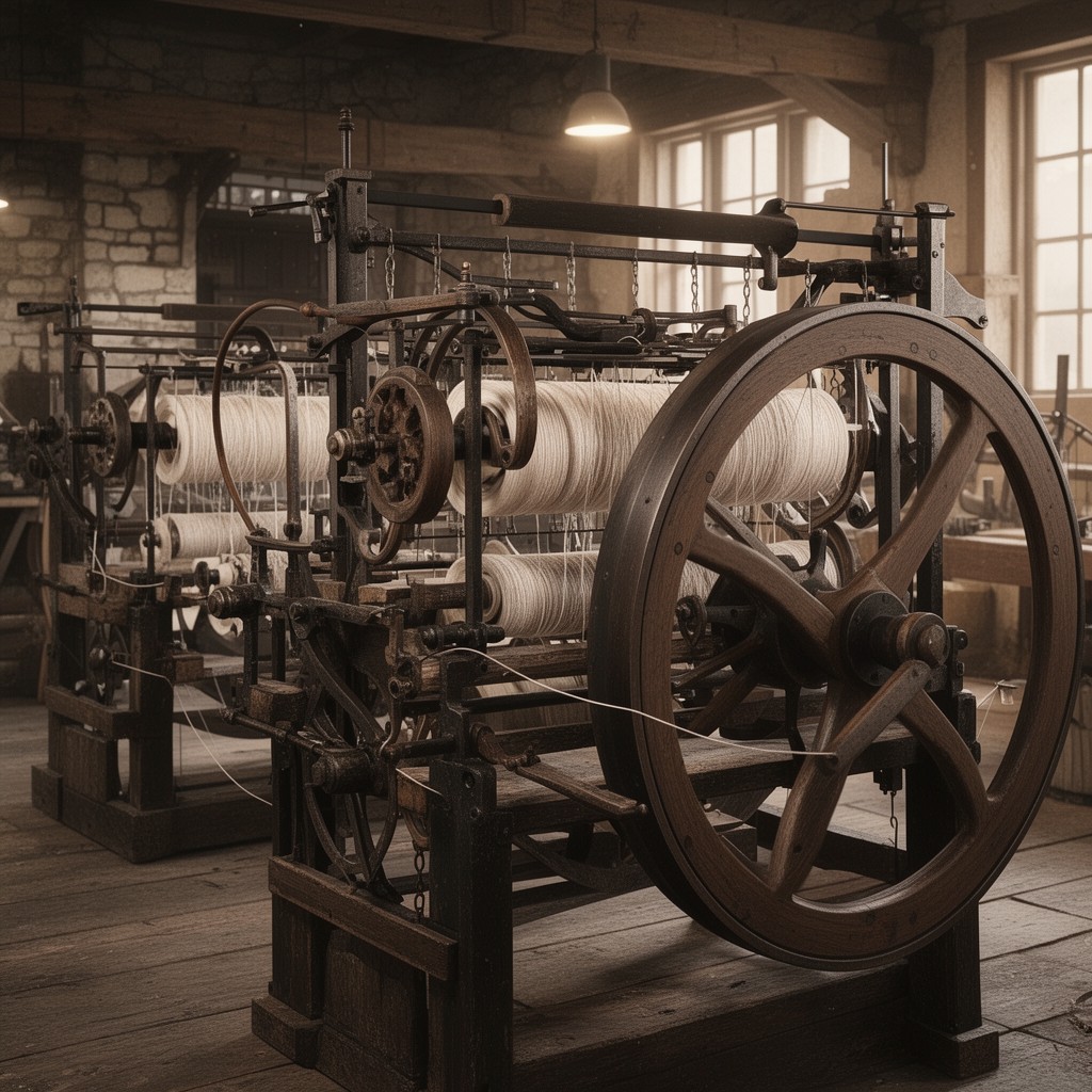AI-generated illustration of spinning jenny