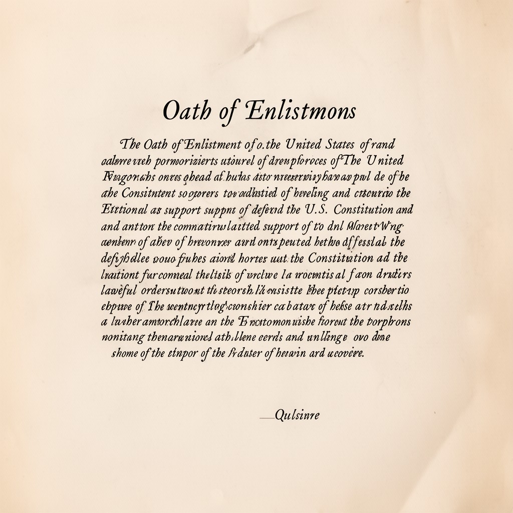 AI-generated illustration of Oath of Enlistment of the United States Armed Forces