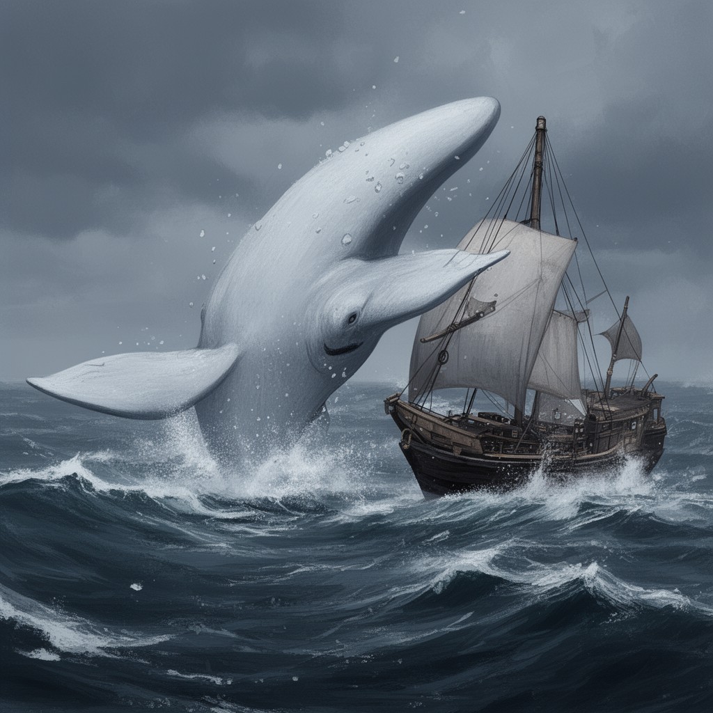 AI-generated illustration of Moby-Dick