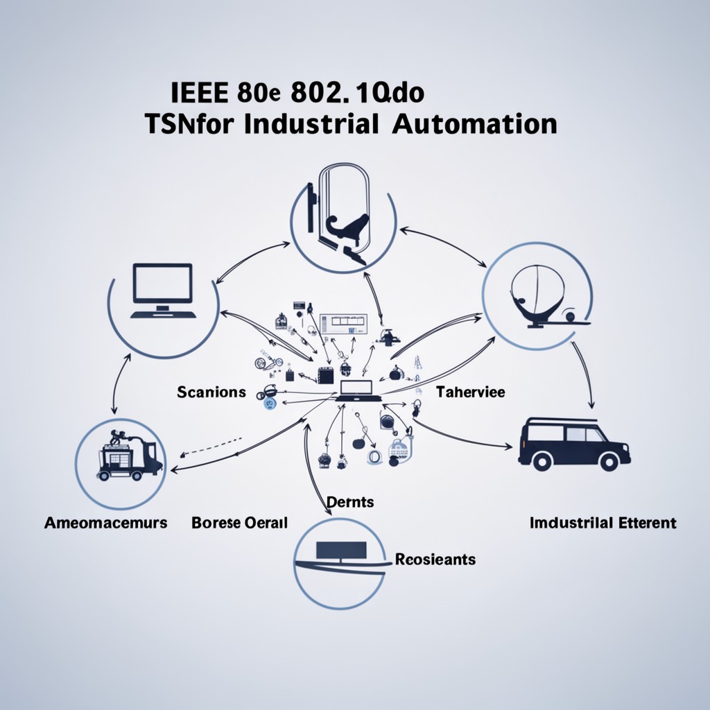 AI-generated illustration of IEEE 802.1Qdo TSN for industrial automation standard