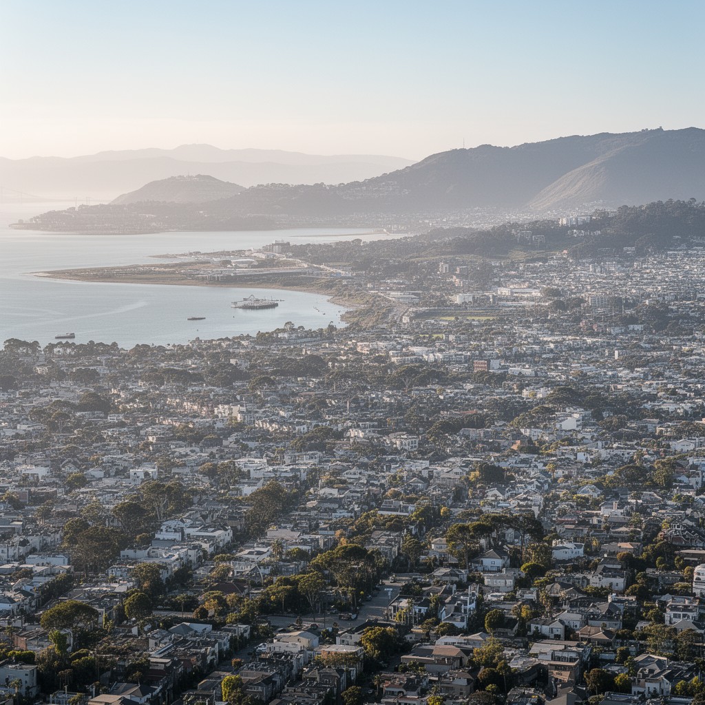 AI-generated illustration of San Mateo County, California