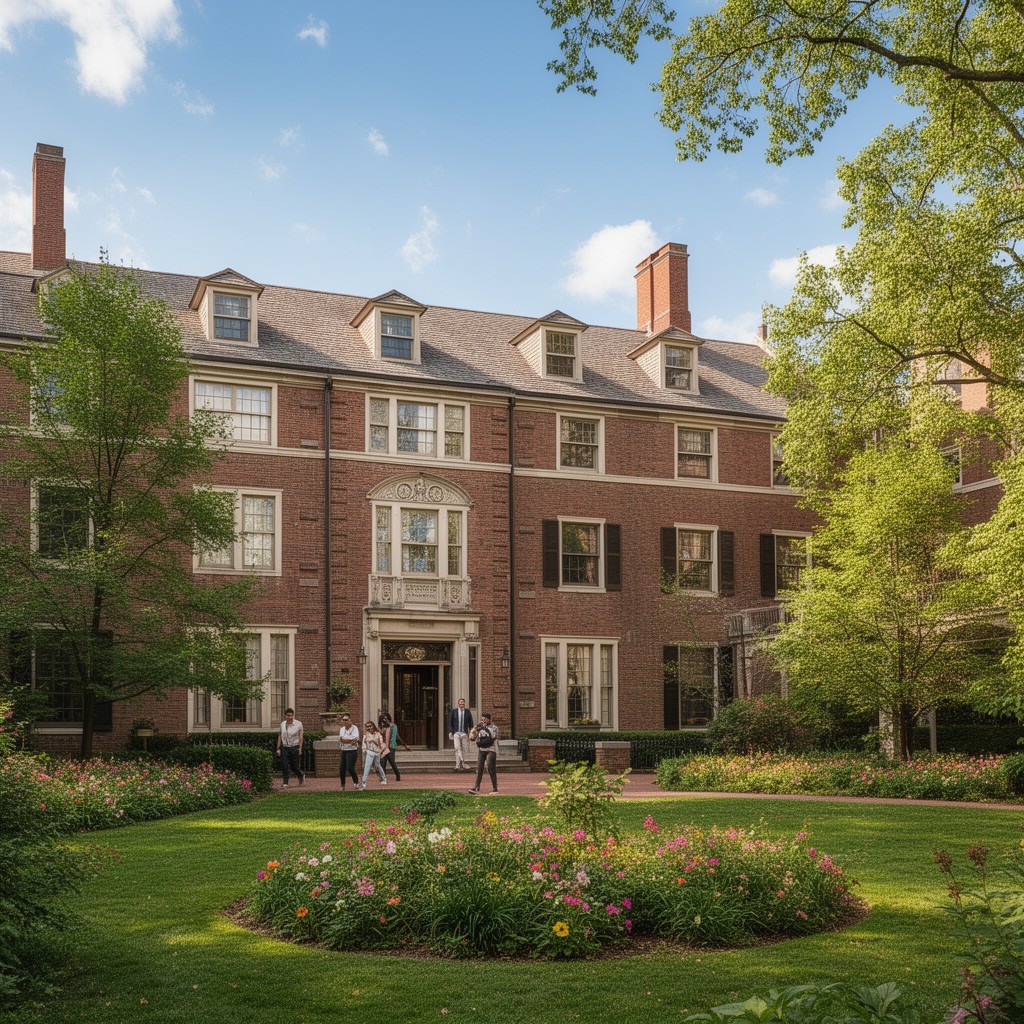 AI-generated illustration of Hollis Hall