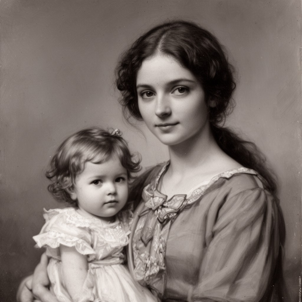 AI-generated illustration of Mary Eleanor Darwin