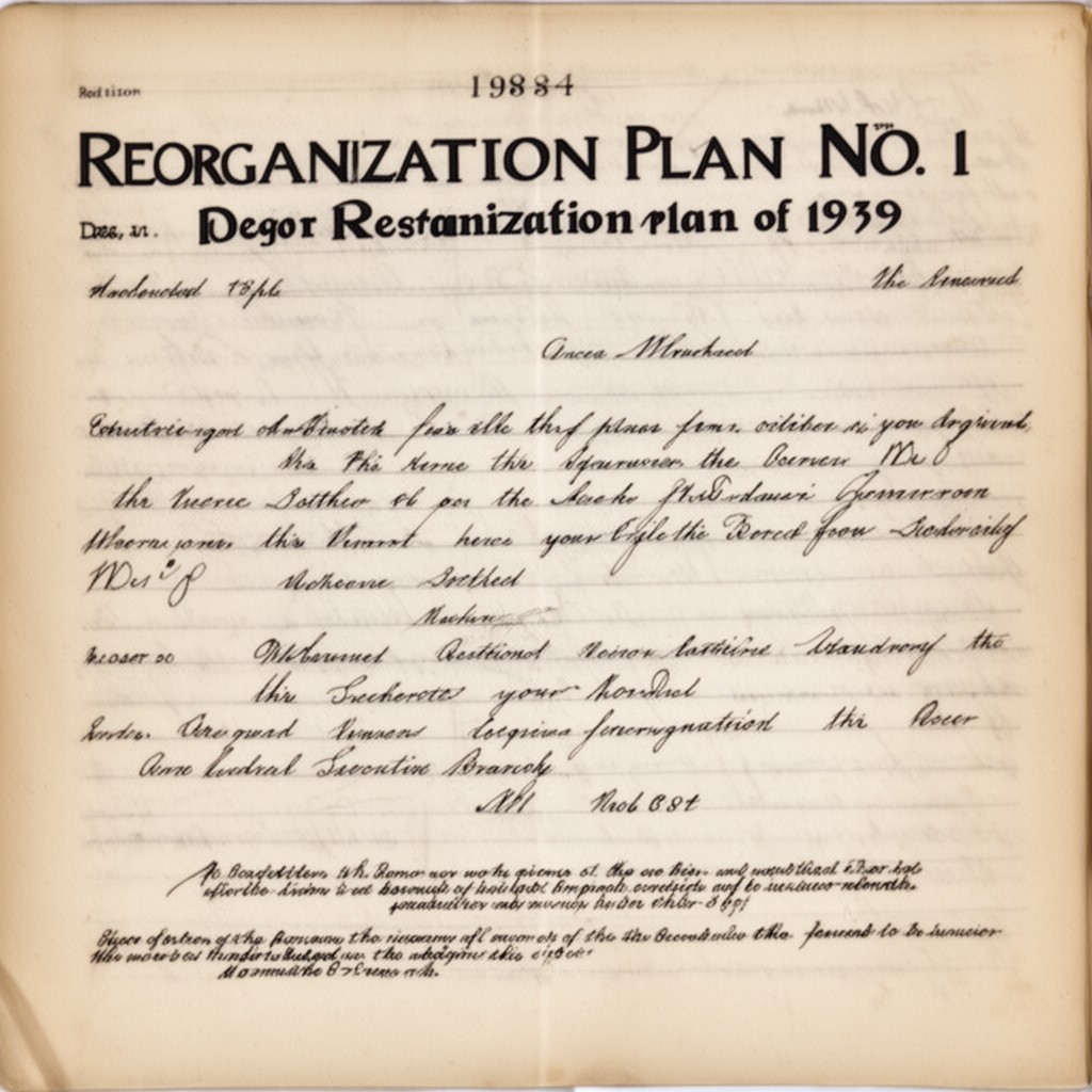 AI-generated illustration of Reorganization Plan No. 1 of 1939