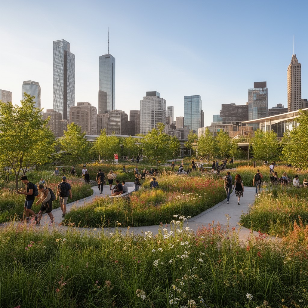 AI-generated illustration of Lurie Garden