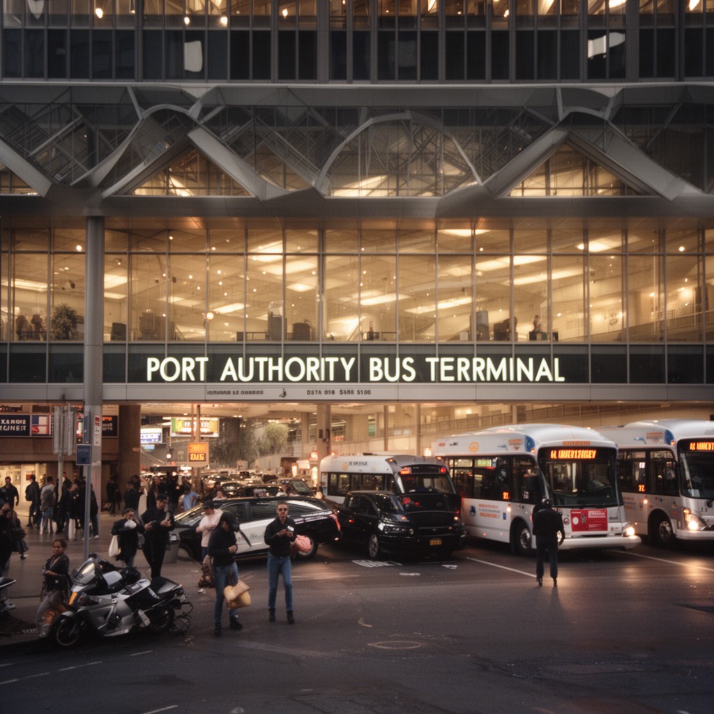 AI-generated illustration of Port Authority Bus Terminal