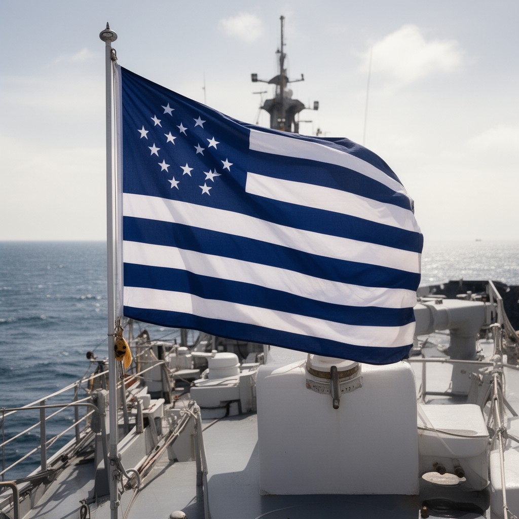 AI-generated illustration of Naval jack of the United States