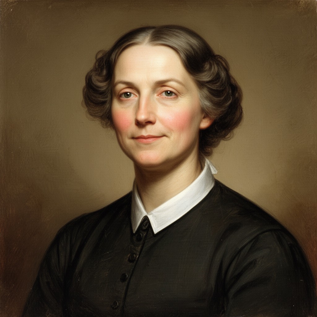 AI-generated illustration of Harriet Beecher Stowe