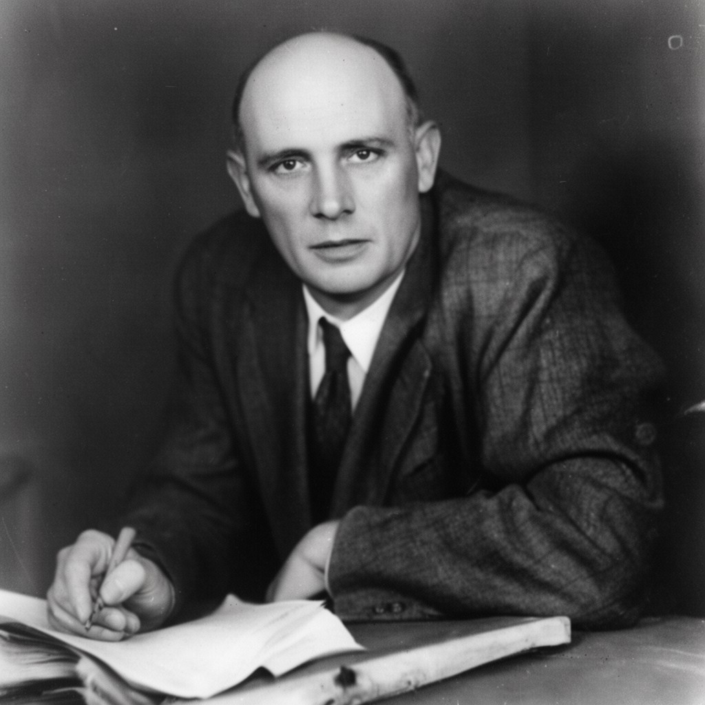 AI-generated illustration of Rudolf Carnap