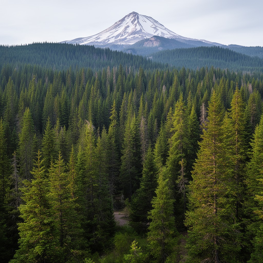 AI-generated illustration of Mount Hood National Forest