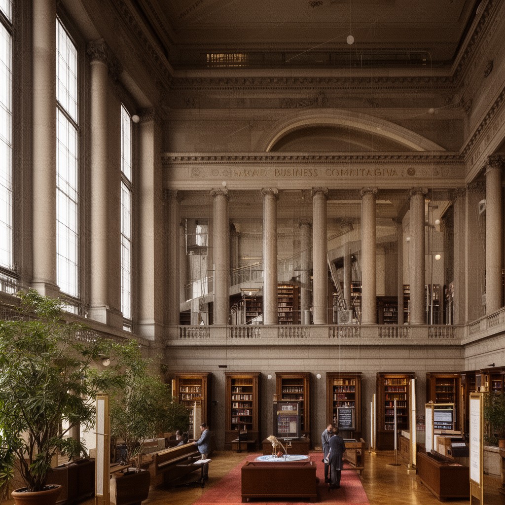 AI-generated illustration of Baker Library