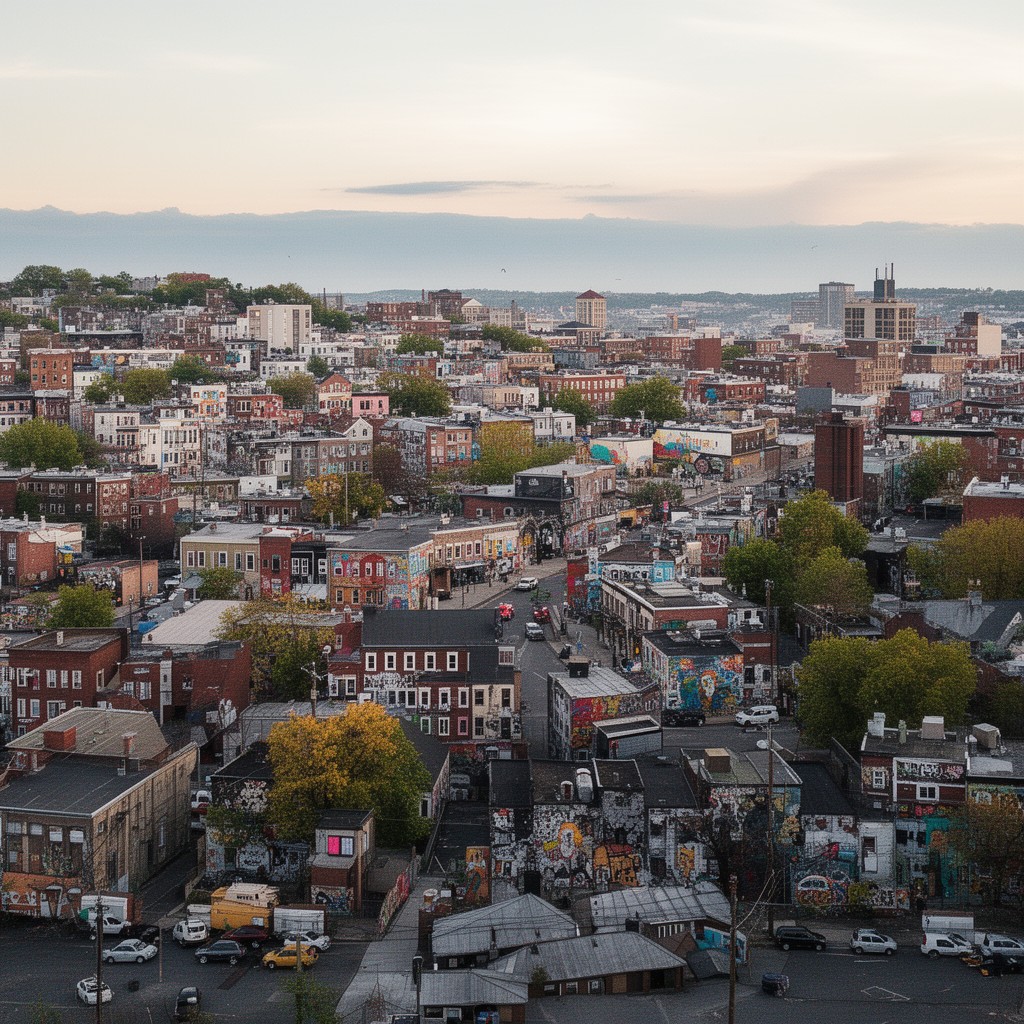 AI-generated illustration of Somerville, Massachusetts