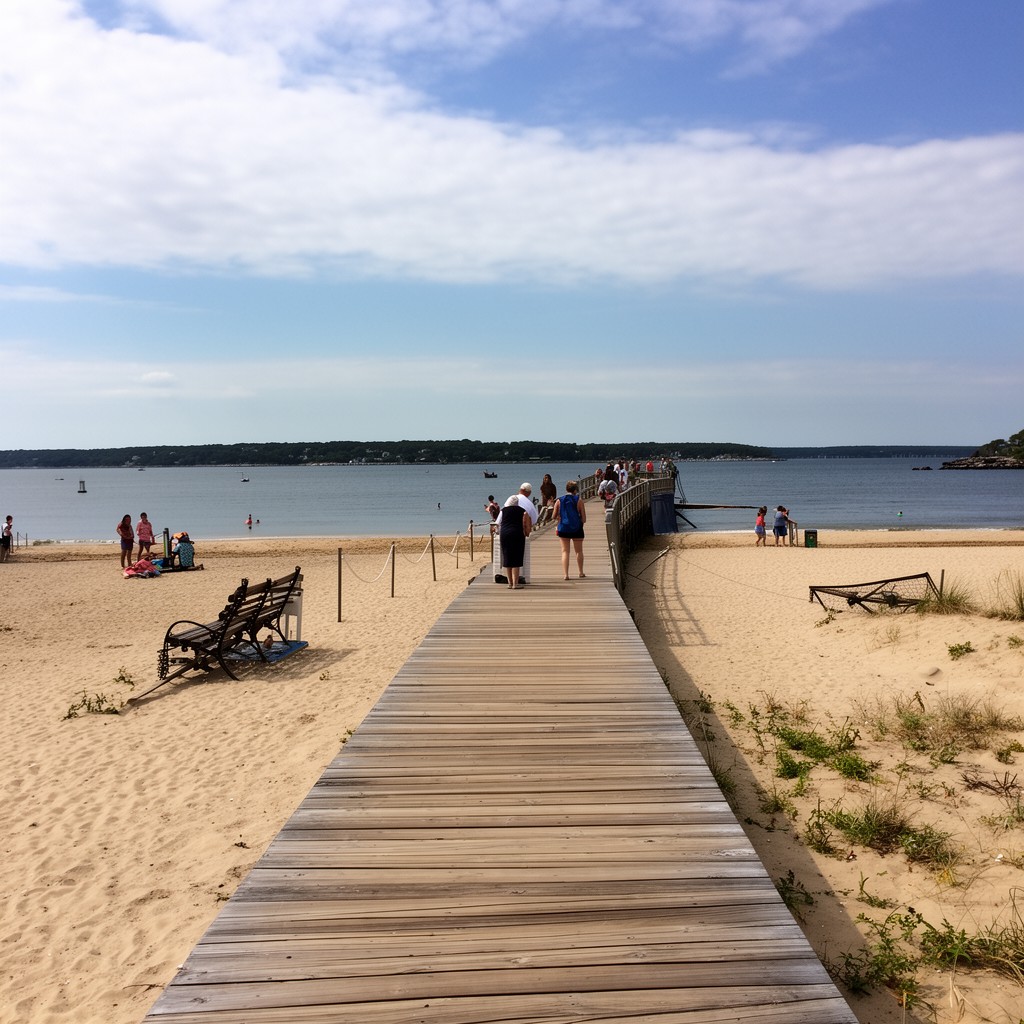 AI-generated illustration of Boardwalk Beach