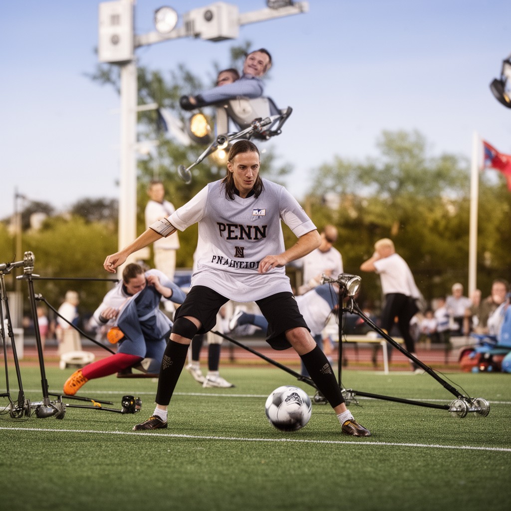 AI-generated illustration of Penn Quakers soccer