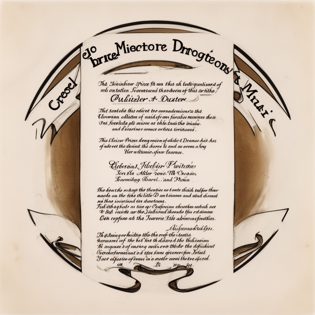 AI-generated illustration of Pulitzer Prize for Letters, Drama, and Music