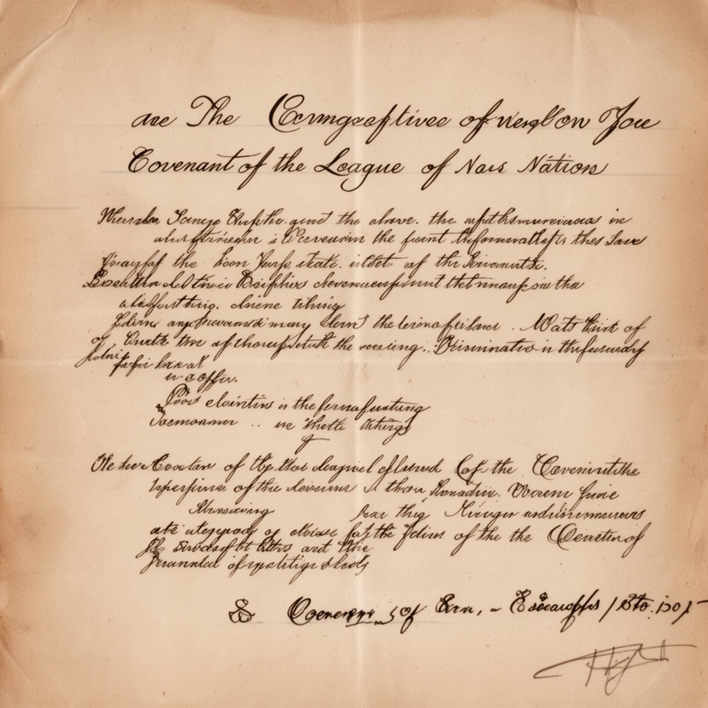 AI-generated illustration of Covenant of the League of Nations