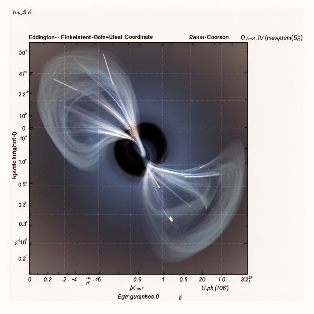 AI-generated illustration of Eddington–Finkelstein coordinates