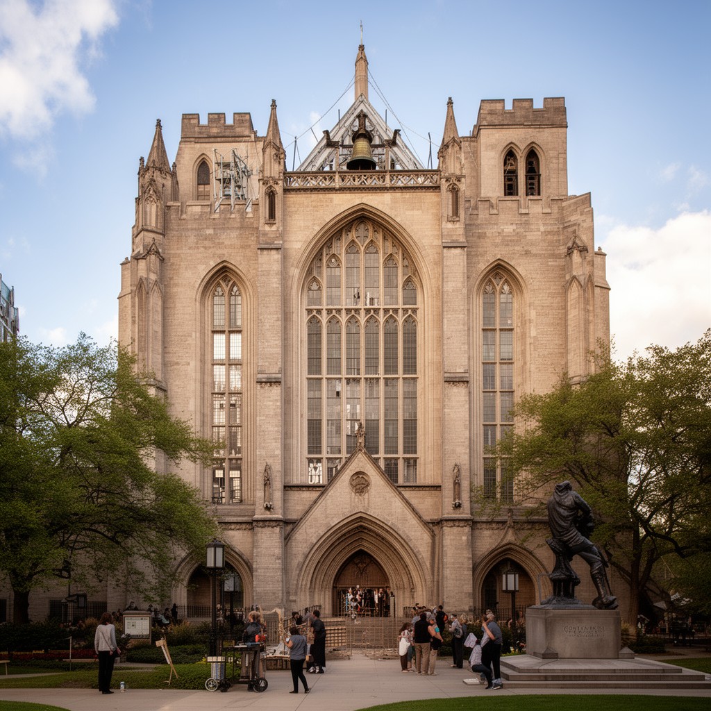 AI-generated illustration of Rockefeller Memorial Chapel