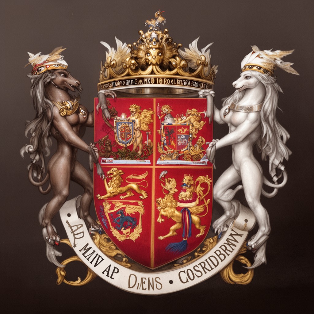 AI-generated illustration of Royal coat of arms of the United Kingdom