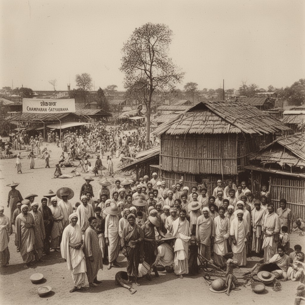 AI-generated illustration of Champaran Satyagraha
