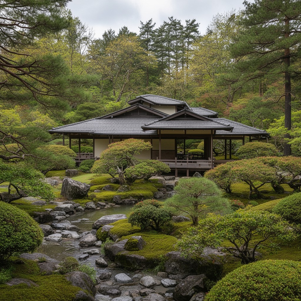 AI-generated illustration of Portland Japanese Garden