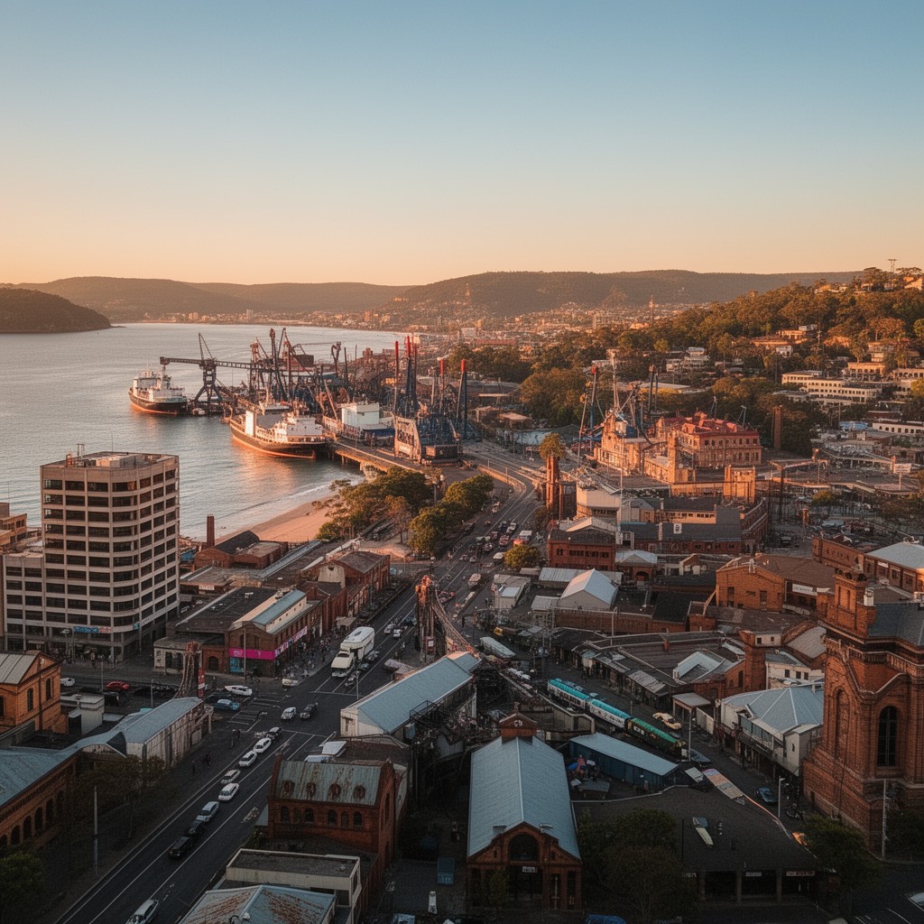 AI-generated illustration of Newcastle, New South Wales
