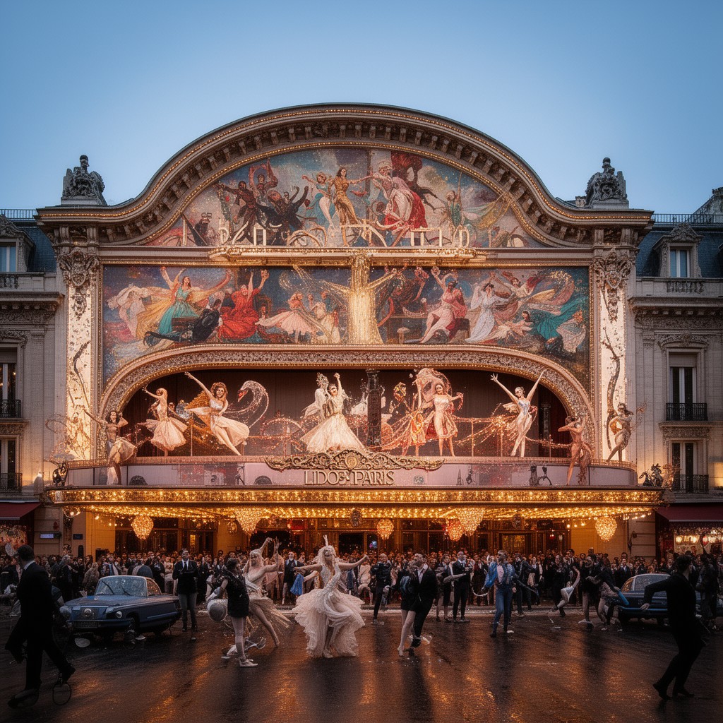 AI-generated illustration of Lido de Paris (historic cabaret site)