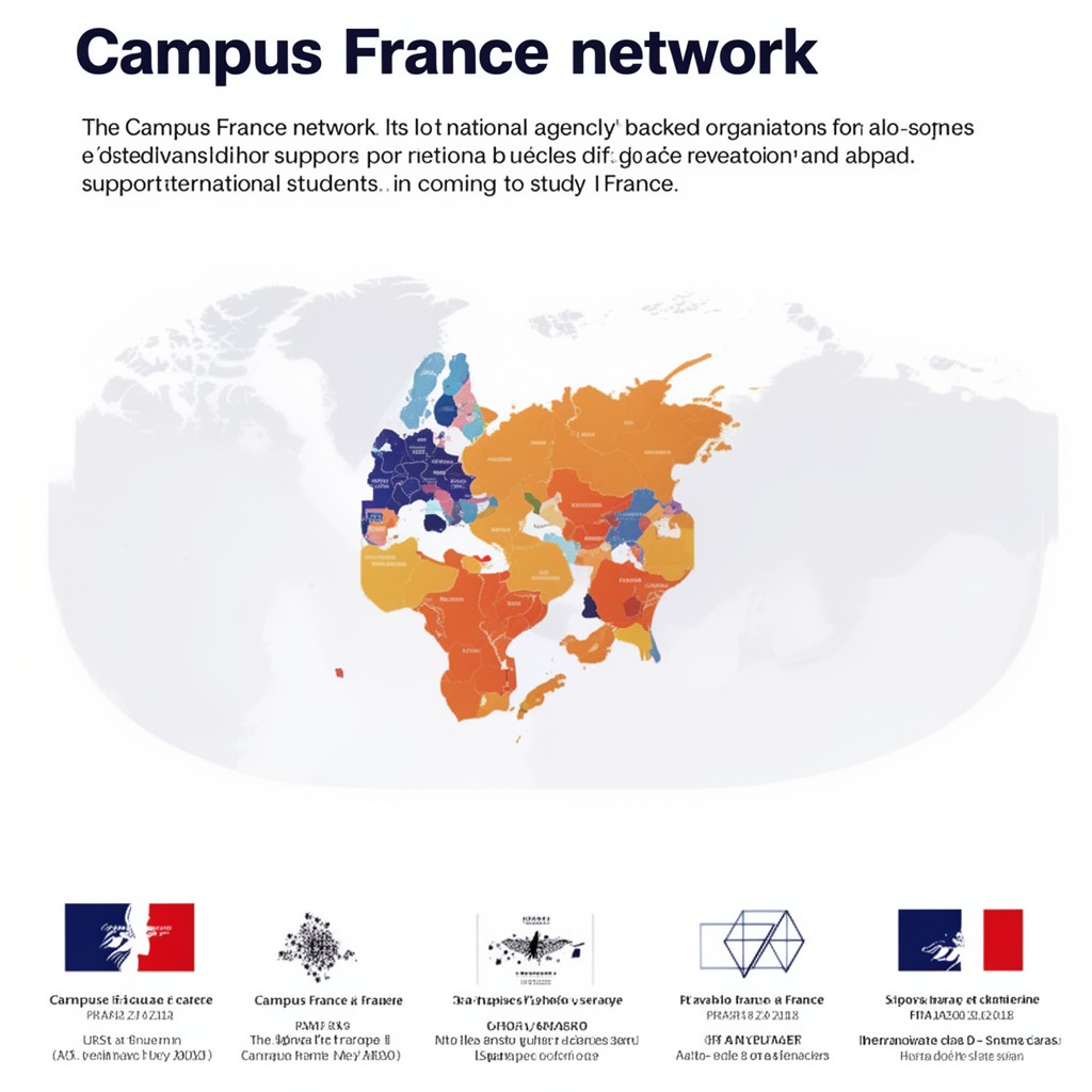 AI-generated illustration of Campus France network