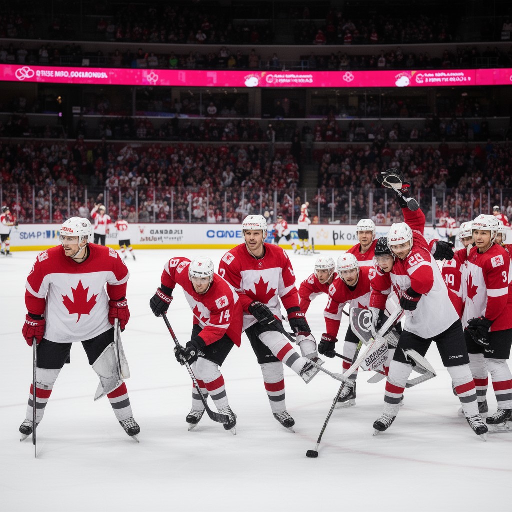 AI-generated illustration of Canada men's national ice hockey team