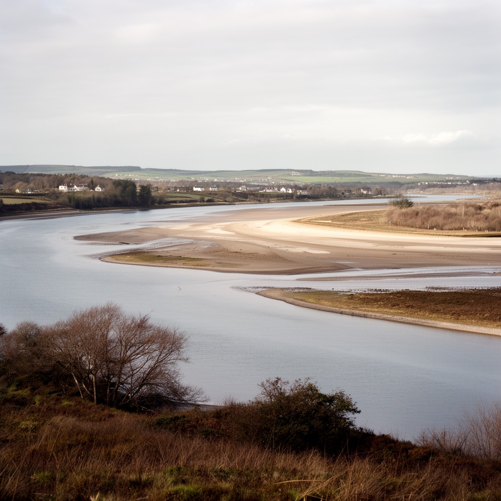 AI-generated illustration of River Tay estuary (part)