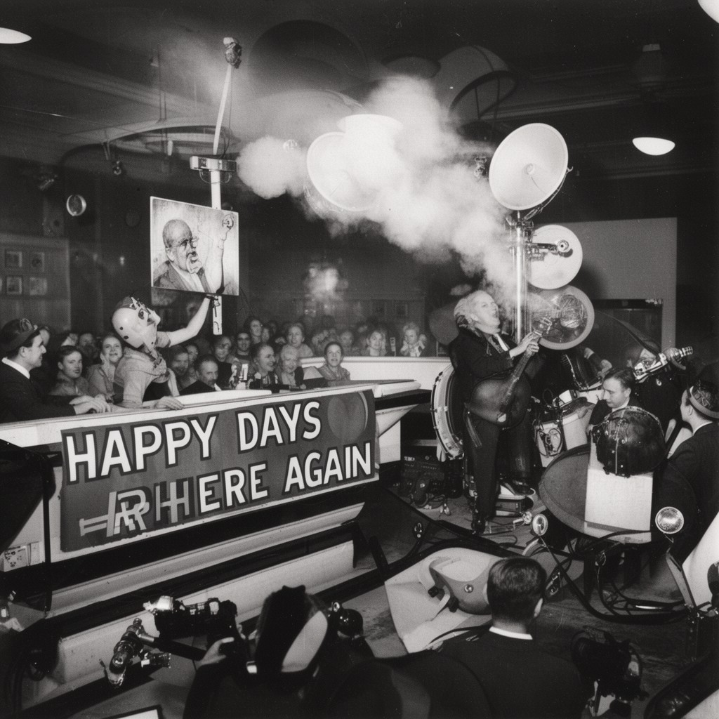 AI-generated illustration of Happy Days Are Here Again