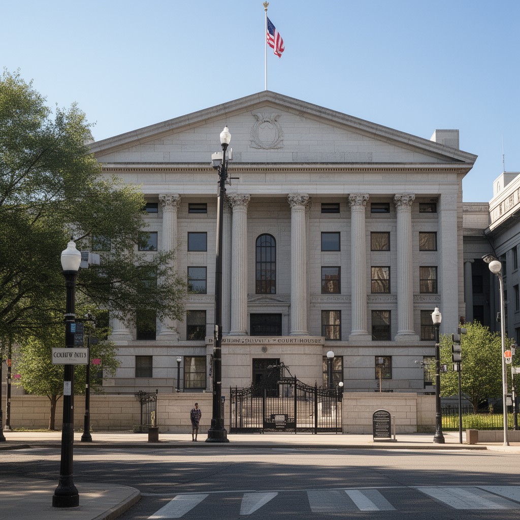 AI-generated illustration of Durham County Courthouse