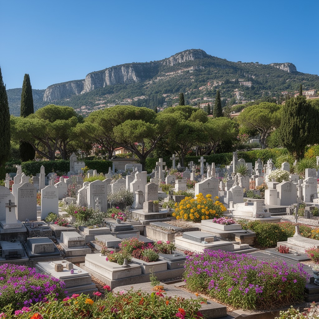 AI-generated illustration of Roquebrune-Cap-Martin cemetery