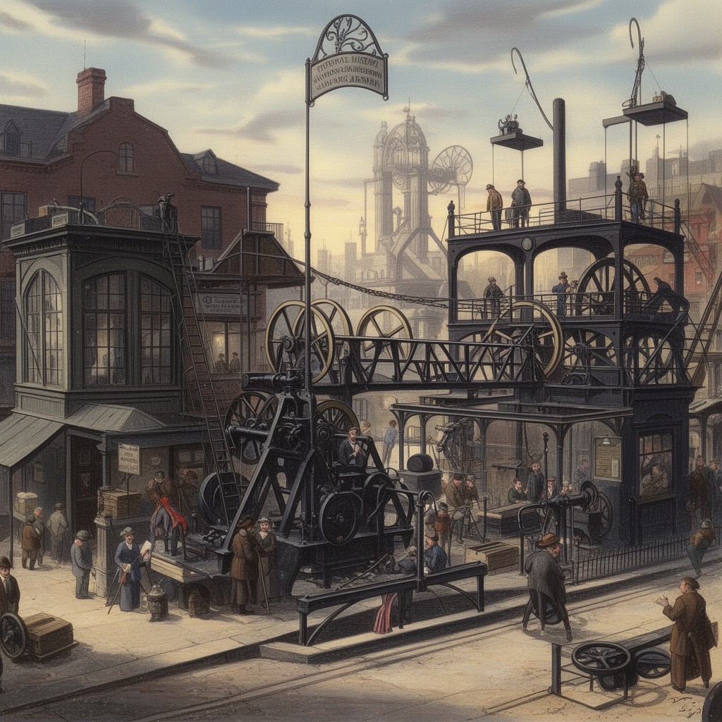 AI-generated illustration of National Historic Mechanical Engineering Landmark
