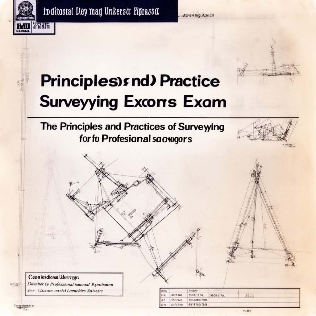AI-generated illustration of Principles and Practice of Surveying exam