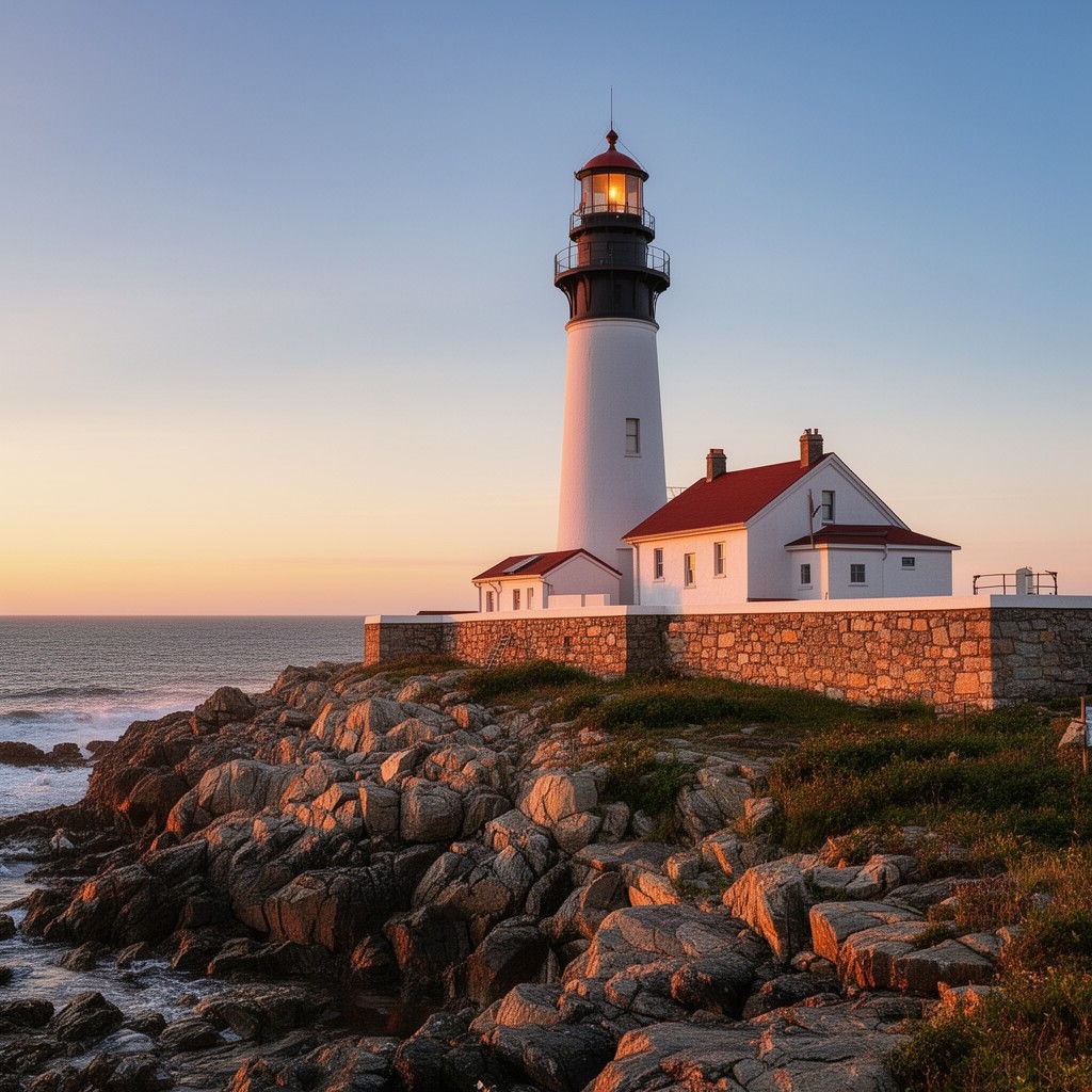 AI-generated illustration of Portland Head Light