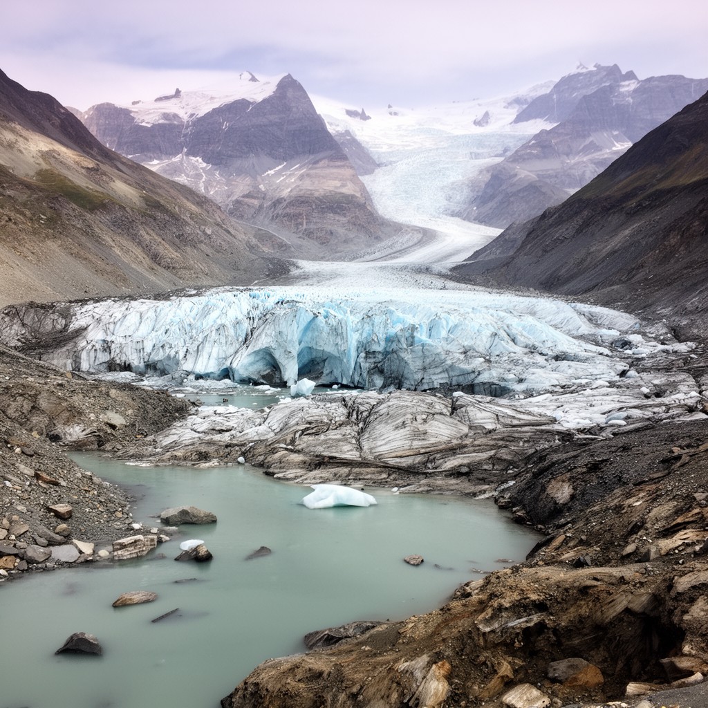 AI-generated illustration of Rhône Glacier