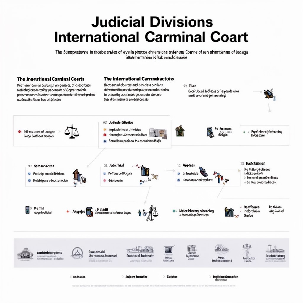 AI-generated illustration of Judicial Divisions of the International Criminal Court