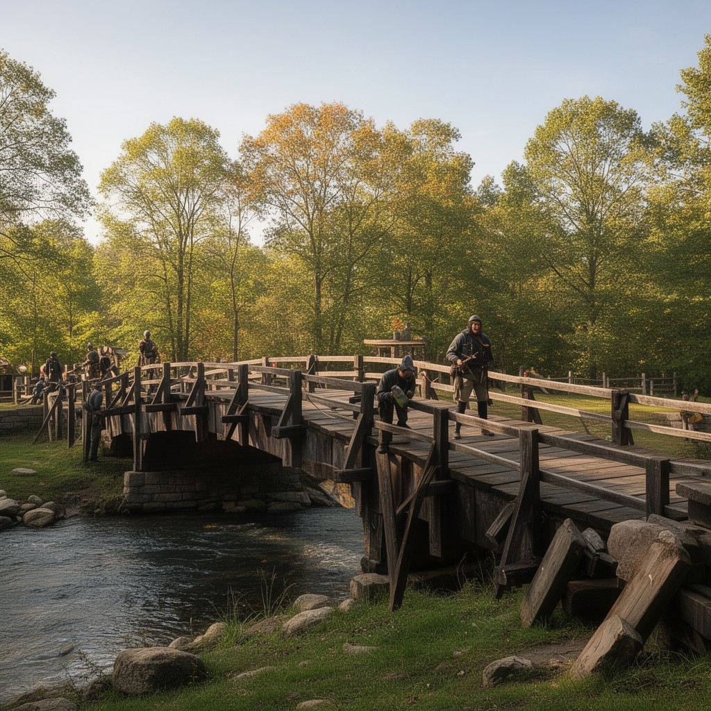 AI-generated illustration of Old North Bridge