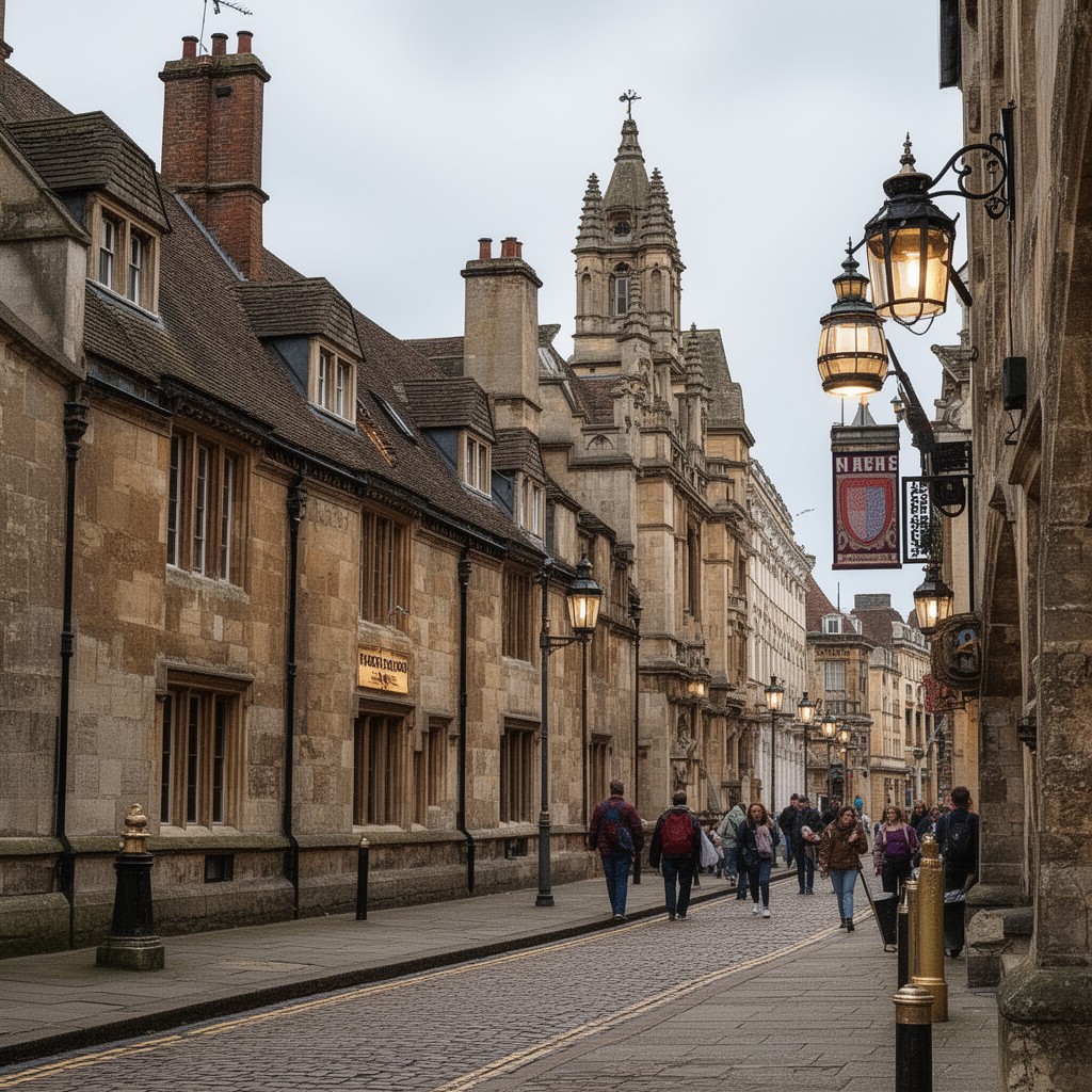 AI-generated illustration of Free School Lane, Cambridge